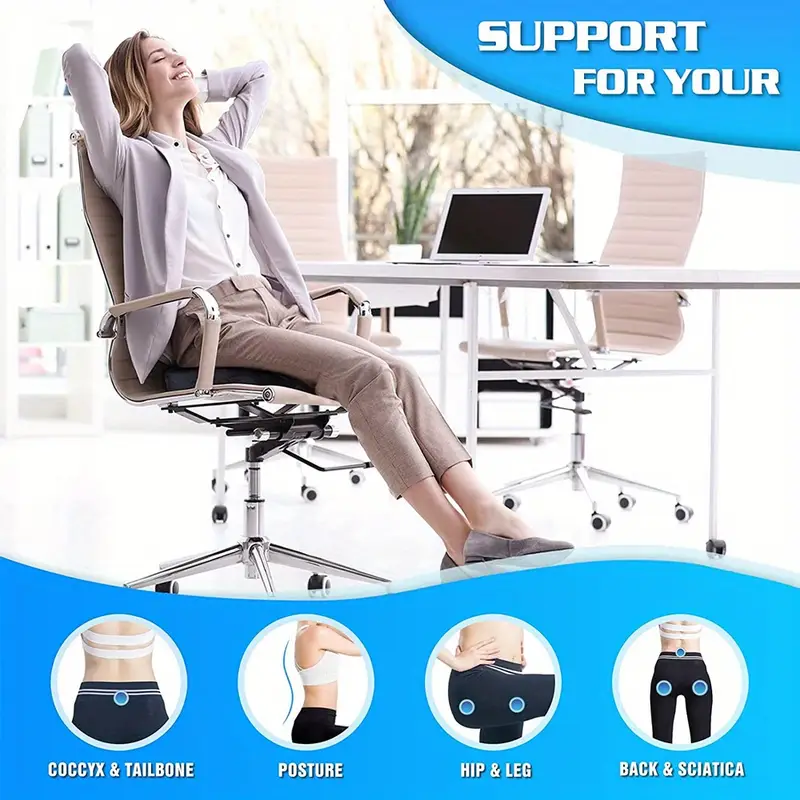 2pcs 1 seat pad 1 lumbar support pillow memory foam seat cushion lumbar support pillow set ergonomic office chair cushion for back car seat wheelchair gaming chair breathable machine washable cover Product details 3