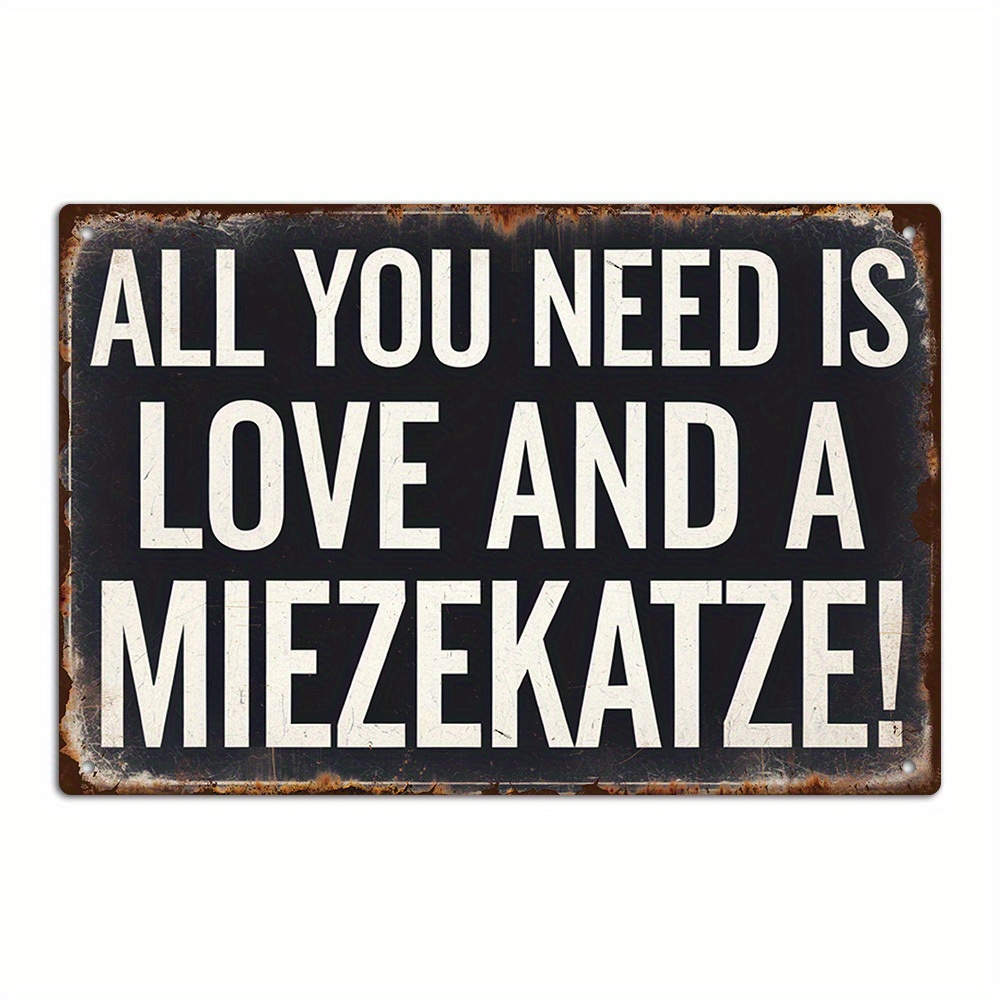 E-shop 1 Stück Putuo Dekoratives Metallschild "Alles, was du brauchst, ist Liebe und eine !" - Rustikale Retro-Wanddekoration für Zuhause, Café,
