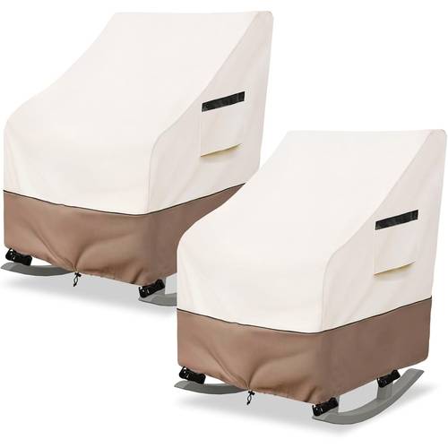 outdoor patio rocking chair cover with four corner drawstring sockets effective protection ideal for polyester silvered pu coating