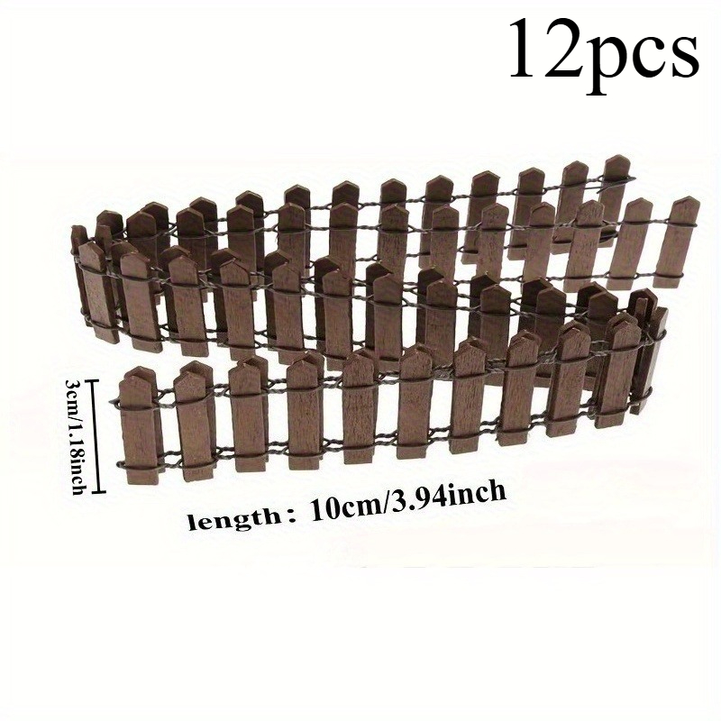 TEMU [3D] Lot de 12 clôtures miniatures, clôture décorative d'extérieur durable avec bords lisses, montage facile outils, pour et miniatures