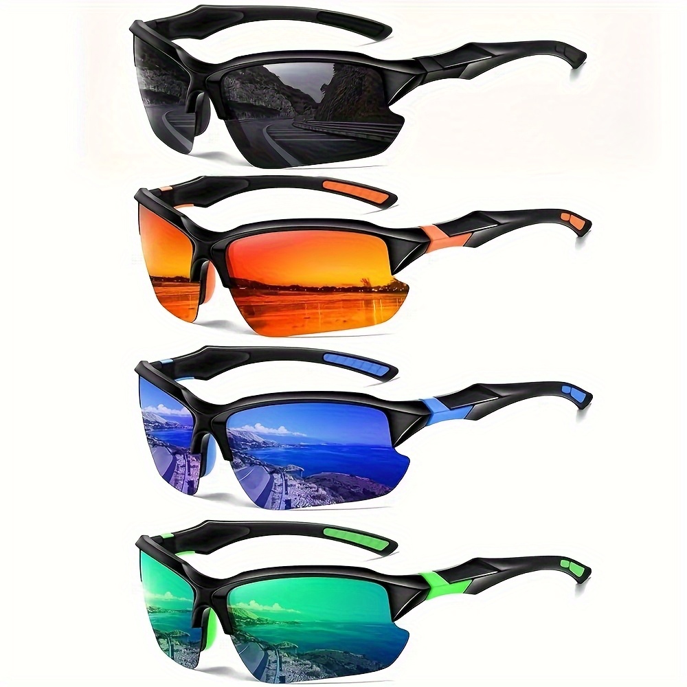 TEMU 4pcs High-performance Glasses Set, Windproof, - Ideal For Baseball,,,, & Driving