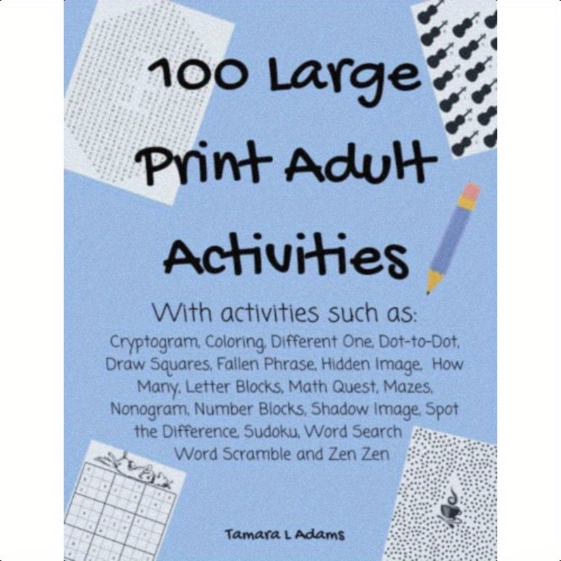 TEMU Print Adult Activity Book With 100+ Puzzles - Easy To Challenging Brain Games, Sudoku, , , Mazes & Hidden Picture Activities For Seniors, Large