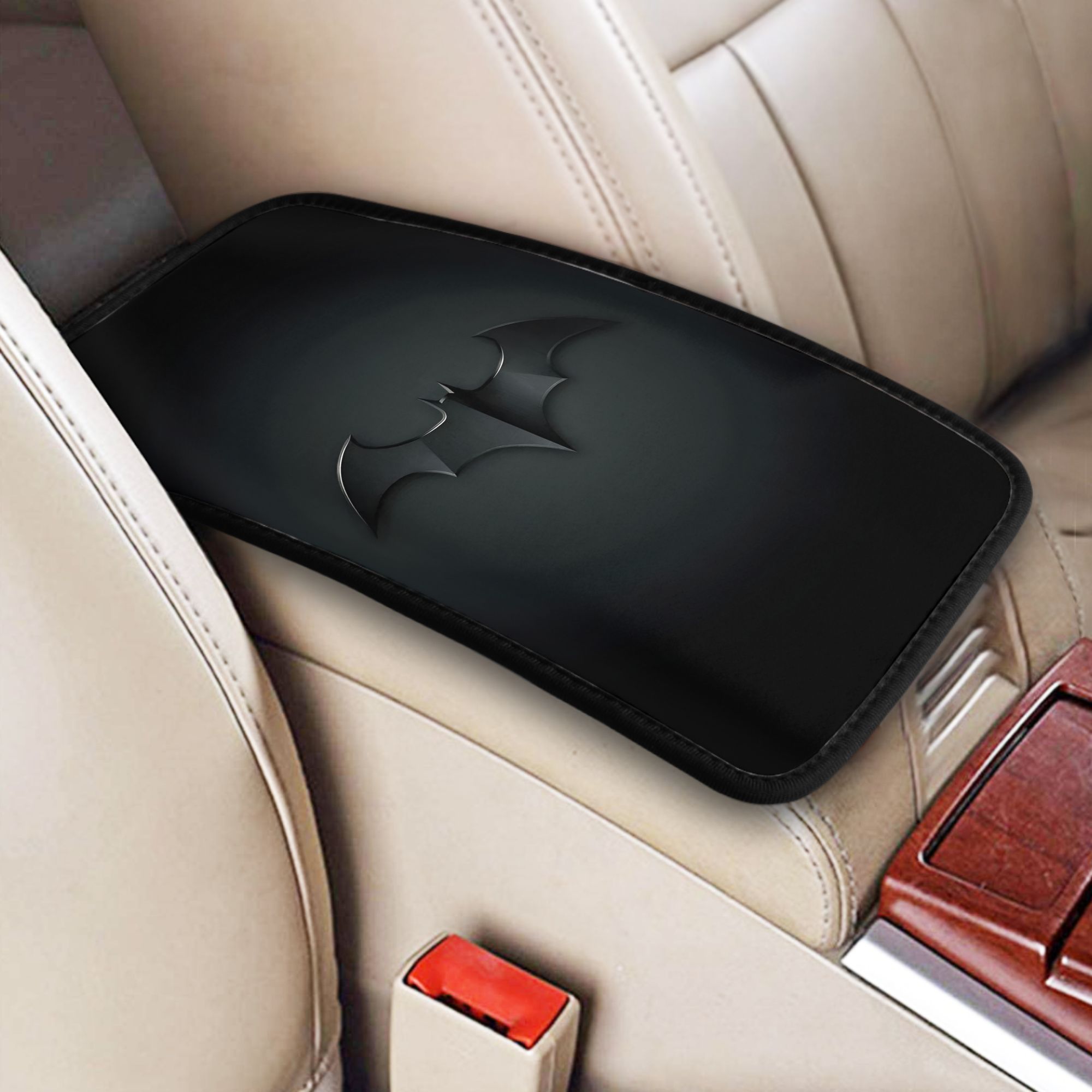TEMU 1pc Batman Cartoon-themed Car Armrest Cover, Center Console Cover Pad, Car Interior Accessory, Universal Protective Pad