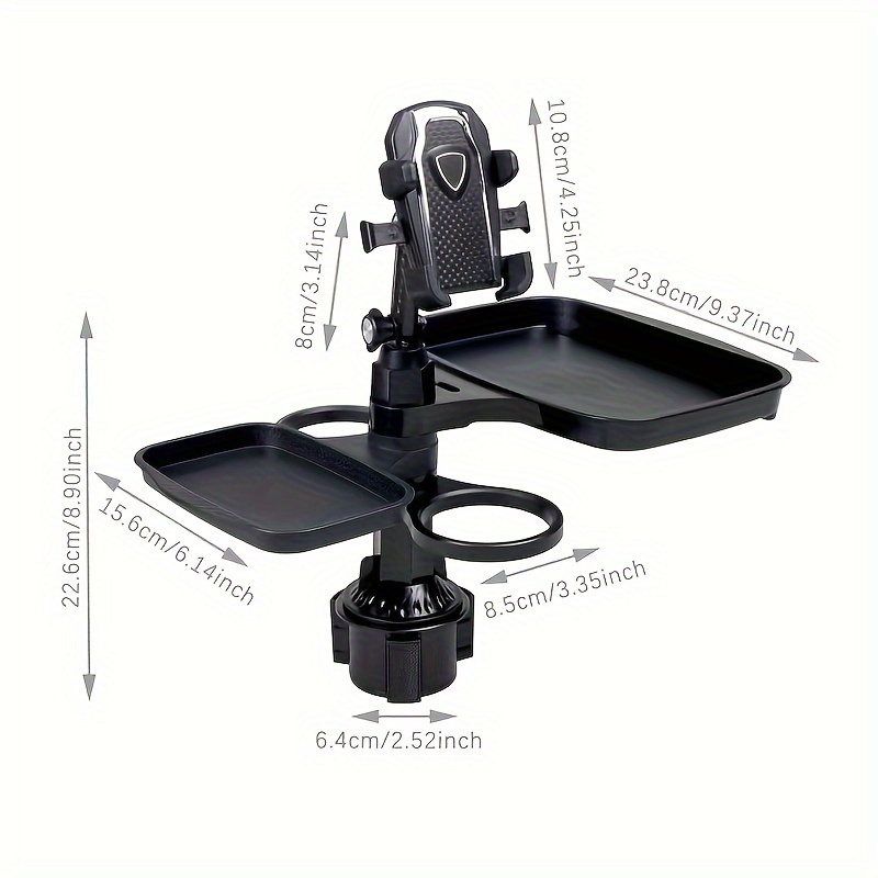 

360° Rotating Car Tray With Cup Holder - Multi-functional Dining Table & Phone Stand For Vehicle Interior Accessories