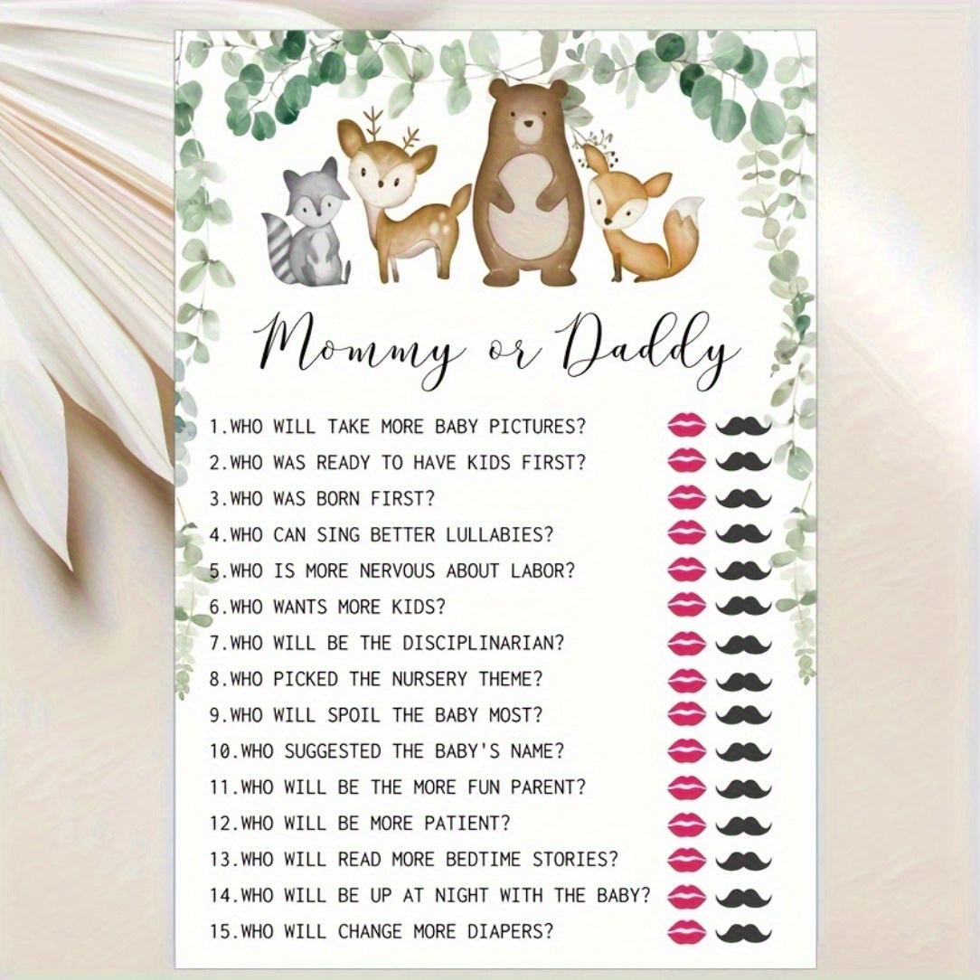 

20pcs 'mommy Or Daddy' Quote Game - Gender Reveal Parties, , Best For Christmas