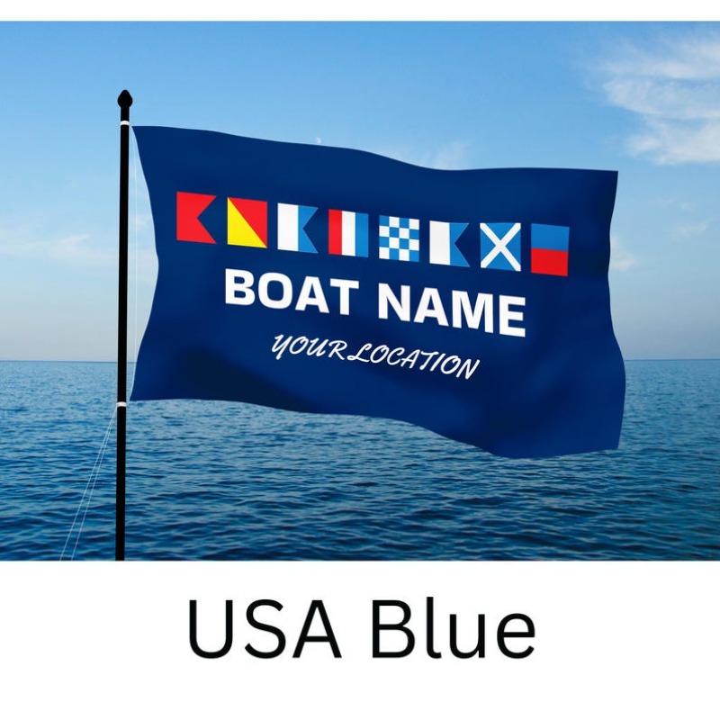 TEMU 2d Flat - 2d Flat - 1pc A Two-dimensional Flat Flag Designed For Boats, Featuring Personalized Nautical Codes, Ideal As A Custom Gift For