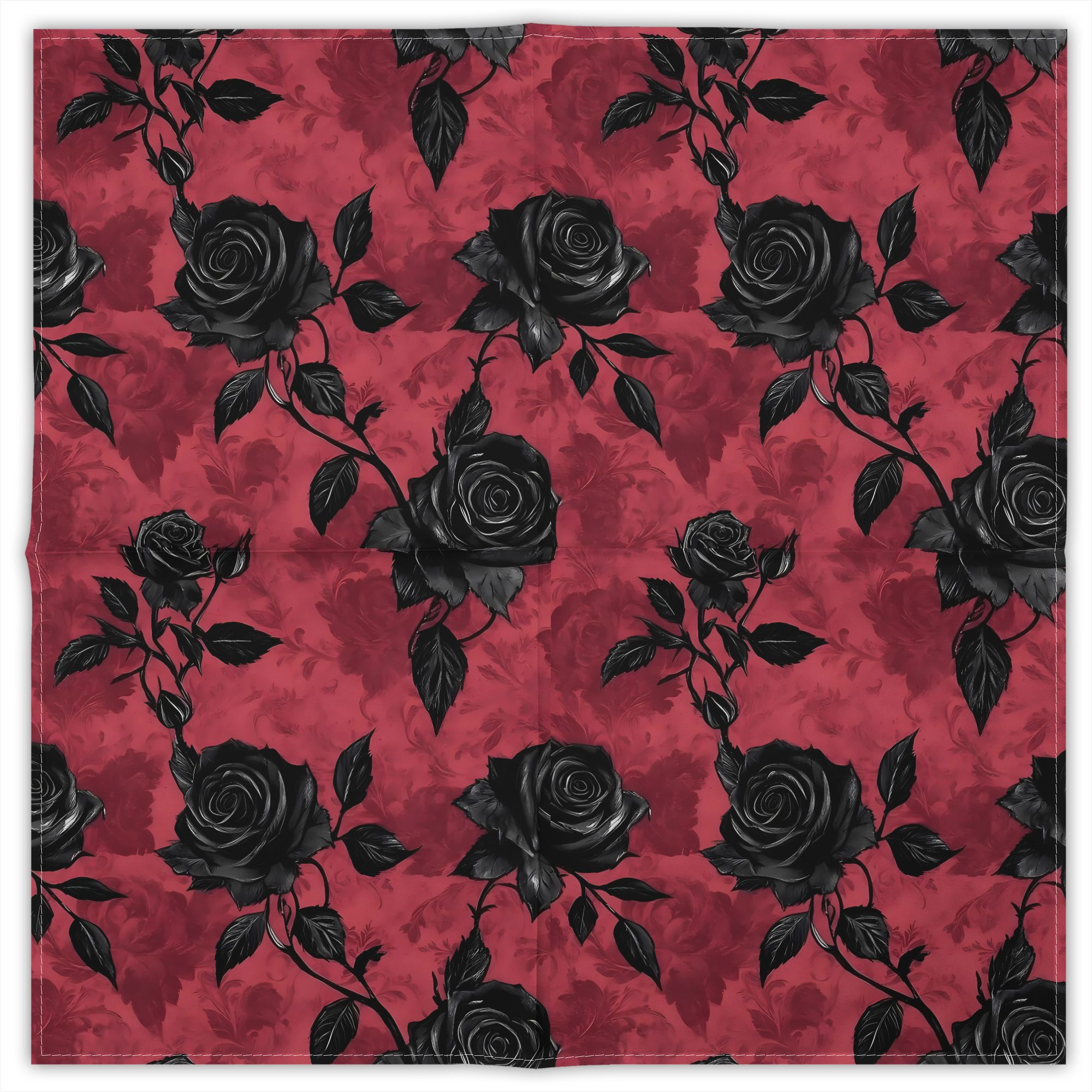 TEMU Pañuelos de moda con diseño de impresión 2D, estilo gótico con rosas impresas, ideal para decoración y como pañuelo