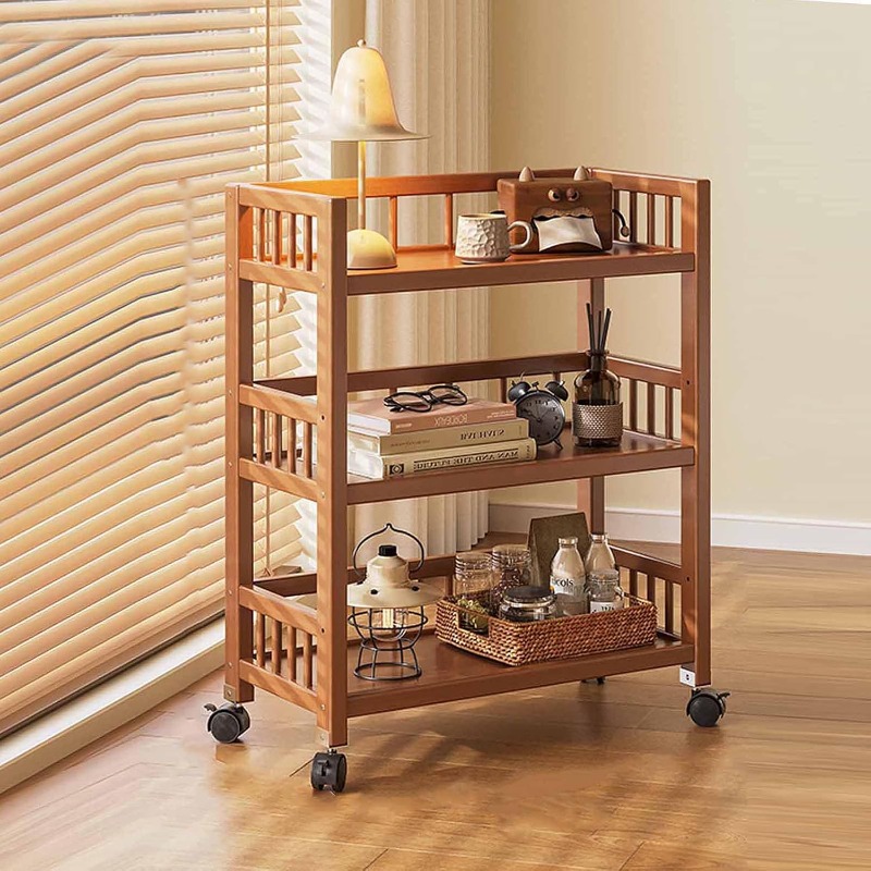 3-tier Rolling Storage Cart With Wheels, Multi-level Organizer For Kitchen, Living Room, Bedroom, Bathroom And Everyday Household Storage, Standing Shelf