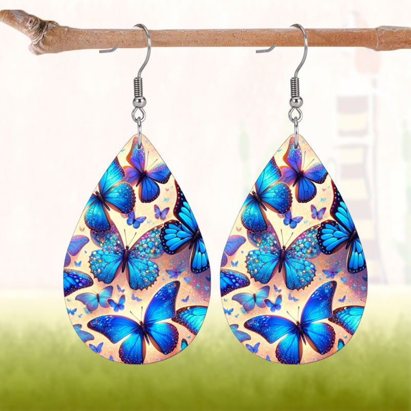 Creative PU Artificial Leaf Teardrop Dangle Earrings