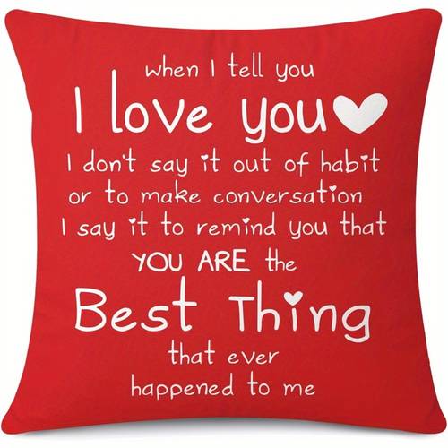 two sided printing throw pillow cover 20 x 20 inch when i you i love you birthday gifts square pillowcase for girlfriend husband wife romantic valentines day decorative white
