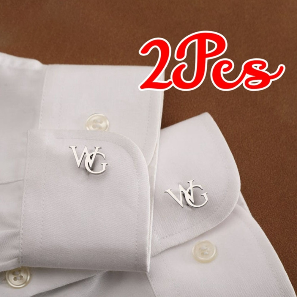 TEMU Custom Cufflinks Set Of 2, Personalized Groomsmen Gift Cufflinks, Monogrammed Cufflinks, Best For Man Gift, Custom Artistic Initials Cufflinks,