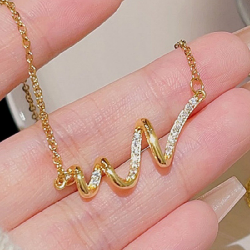 Wavy Curve Pendant Necklace, Elegant Gift for Women