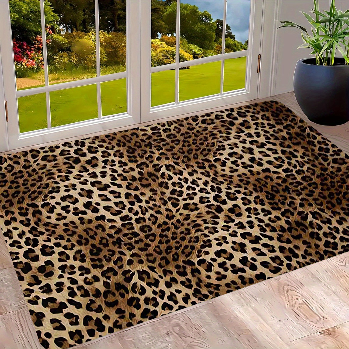TEMU Stuoia con Stampa Leopardata in Flanella per Esterno, Adatta per , Campeggio, Cucina, Camera da Letto, Sala da , Lavatrice e Bagno - Decorazione