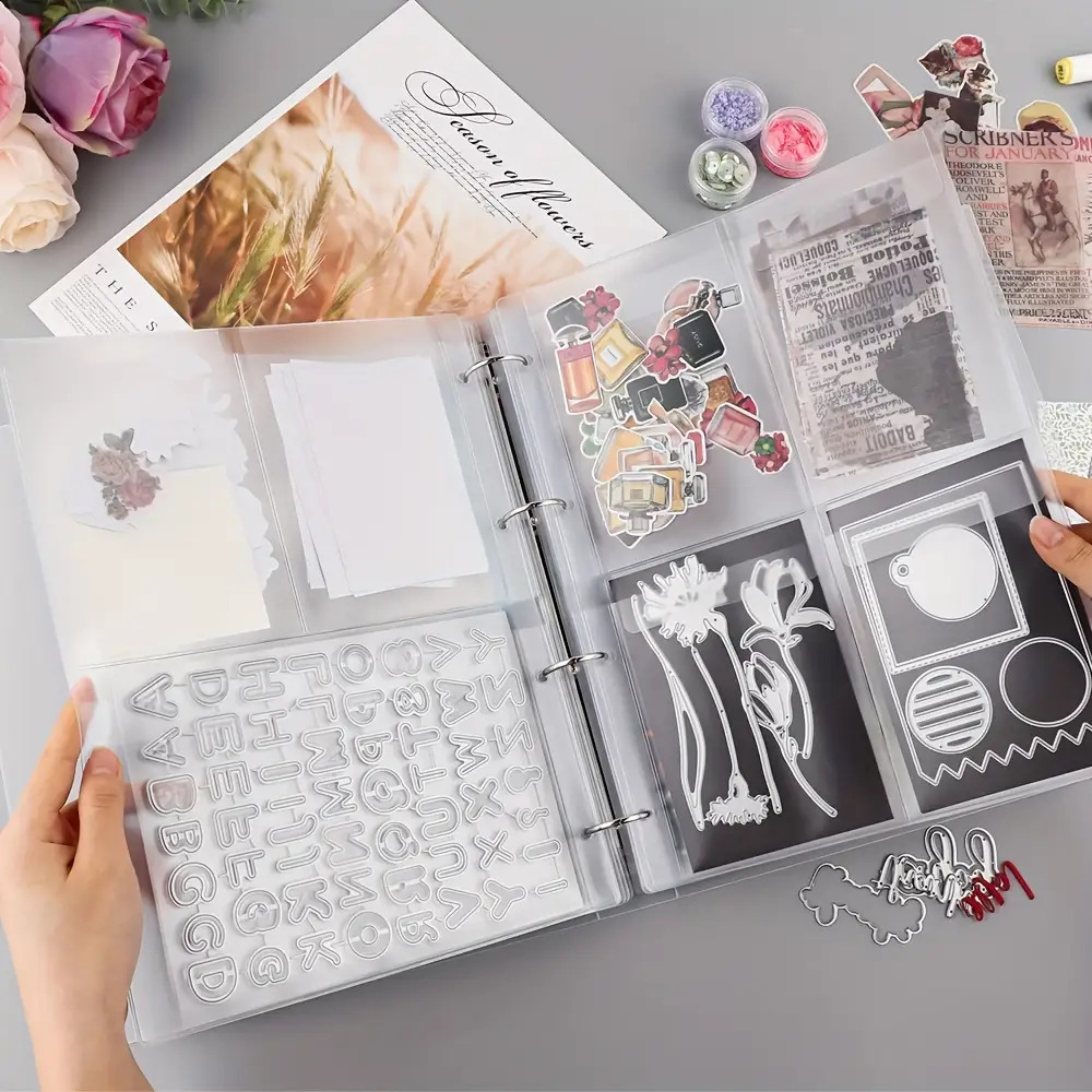 E-shop A4 Magnetische Bastel Organizer Ordner - 10-seitige transparente PP Aufbewahrung mit magnetischen Blättern und Multi- | Robuste Mappe für