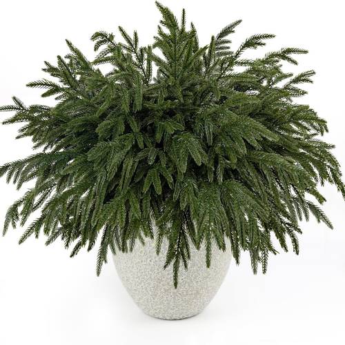 item picture 27 pack artificial norfolk pine stems 15 inch real touch artificial pine branches faux pine needle twigs for christmas and new year decor vase flower arrangement filler wreath rattan diy craft material mantelpiece