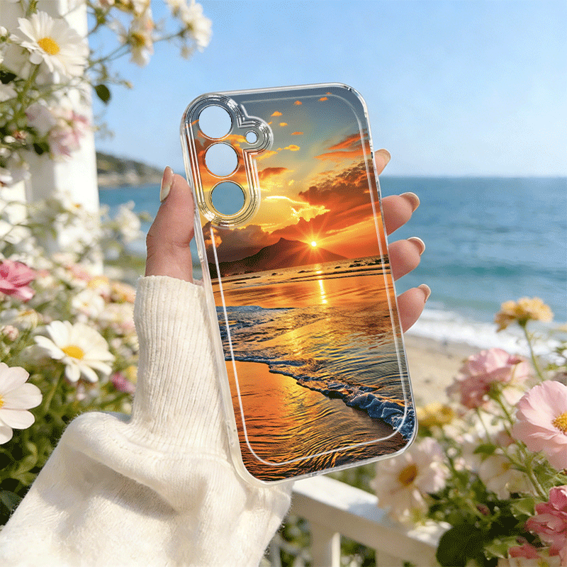 Etui za telefon - Etui za telefon z motivom sončnega zahoda na plaži, primeren za Galaxy A02 A03S A04 A05S A06 A13 A14 A15 A16 5G A21S A22 A23