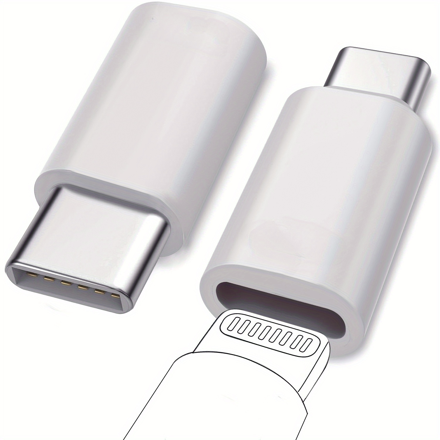 2pcs set usb c adapter for lightning suitable for charging and data transmission