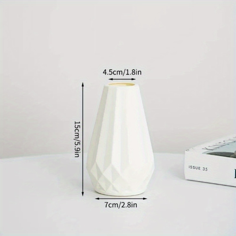 Image of Vase For Dry And Wet Flower Arrangements, Modern Rhombus Flower Pot For Home Decor, Suitable For Small Fresh Flower Displays, Spring And Summer Living Room Decoration