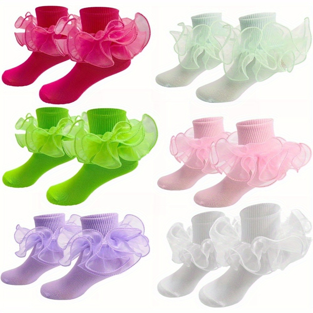 girls' casual & dress socks Amazon.com: JUNOAI Baby Toddler Girls Ruffle Socks & Women's Frilly  Turn-Cuff Cotton Crew