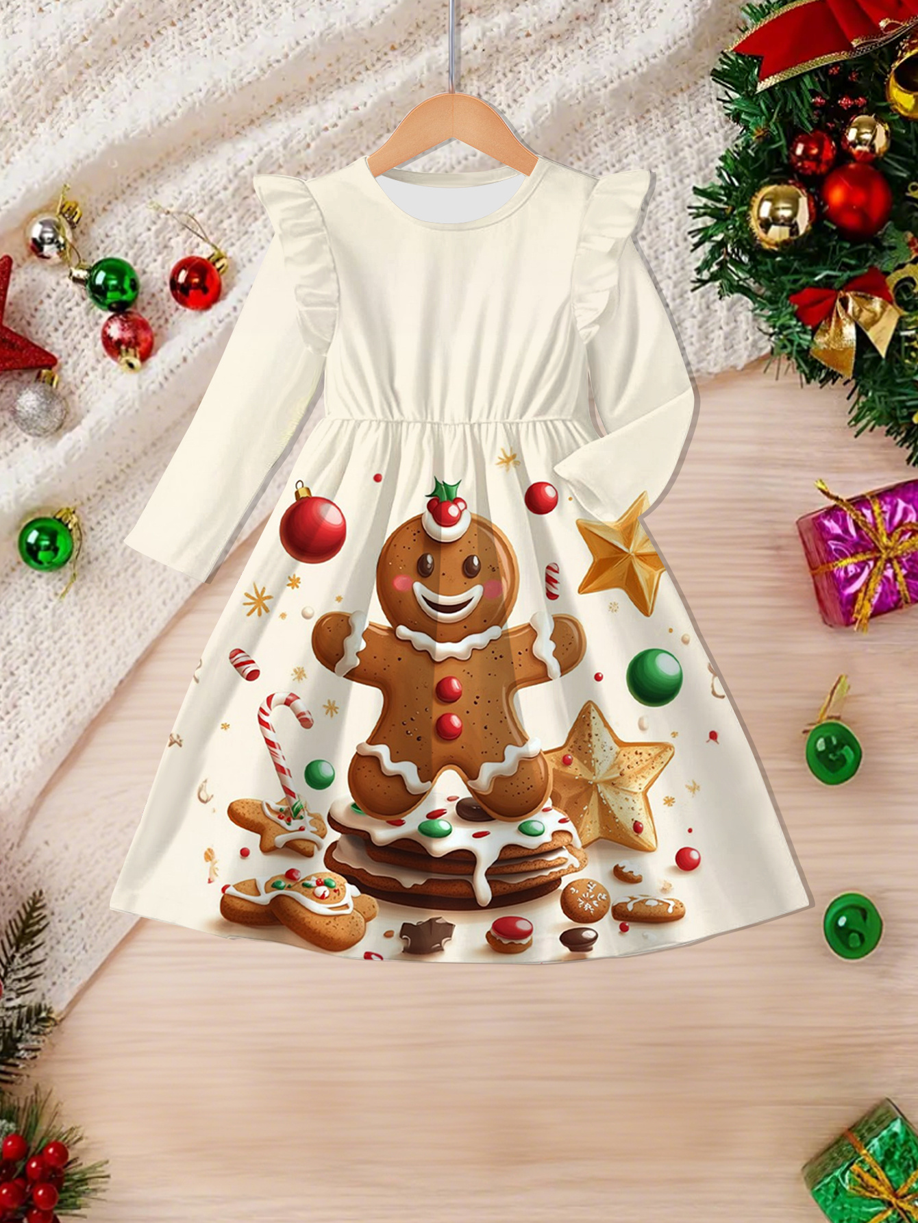 white christmas dresses Christmas Tree Dress with Headpiece main image 1