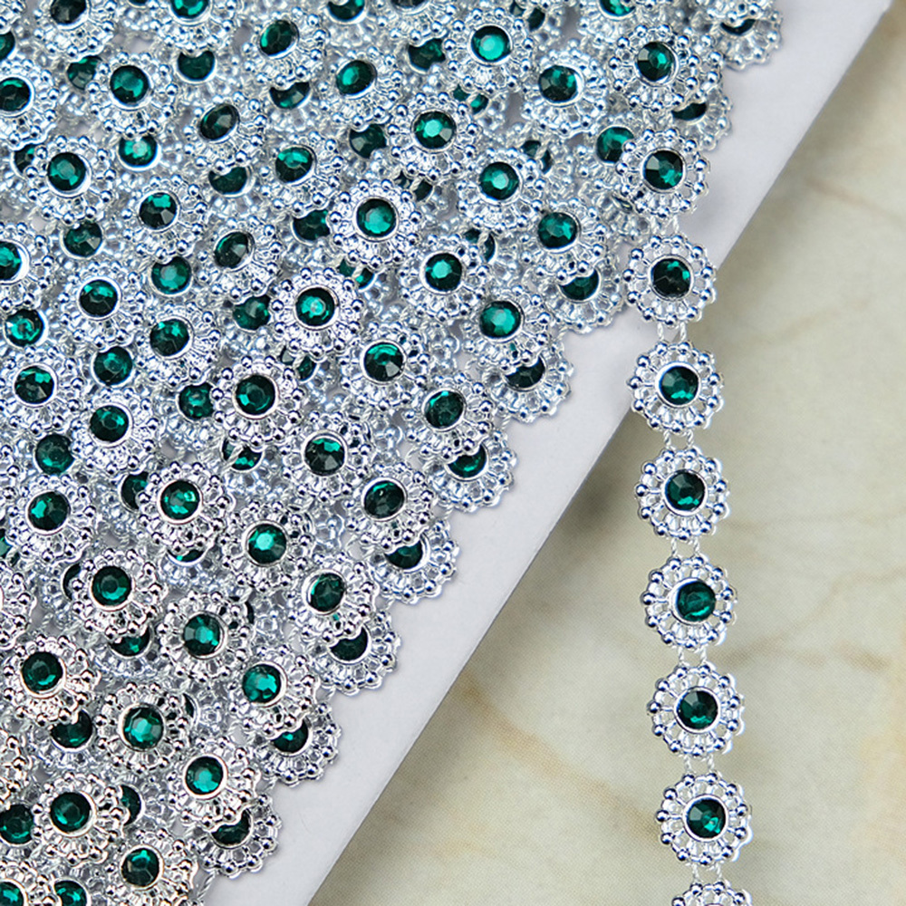 TEMU Catena da trapano con fiori di prugno singola da 4m in filo acrilico multicolore per accessori abbigliamento