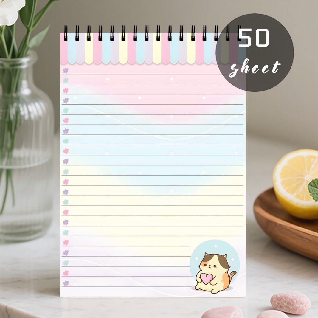 TEMU 1pc A Notepad For To-do Lists, A Spiral-bound Daily Planner Notebook, An Organizer Pad For Tasks And Agendas Suitable For Work, Featuring A Cute