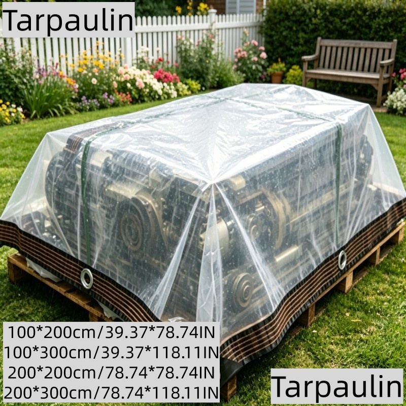 TEMU 1pc Pe Material Hemmed Edges Waterproof Cloth Outdoor Vehicle Dust Protection Agricultural Nursery Motorcycle Protection Outdoor Uv Protection