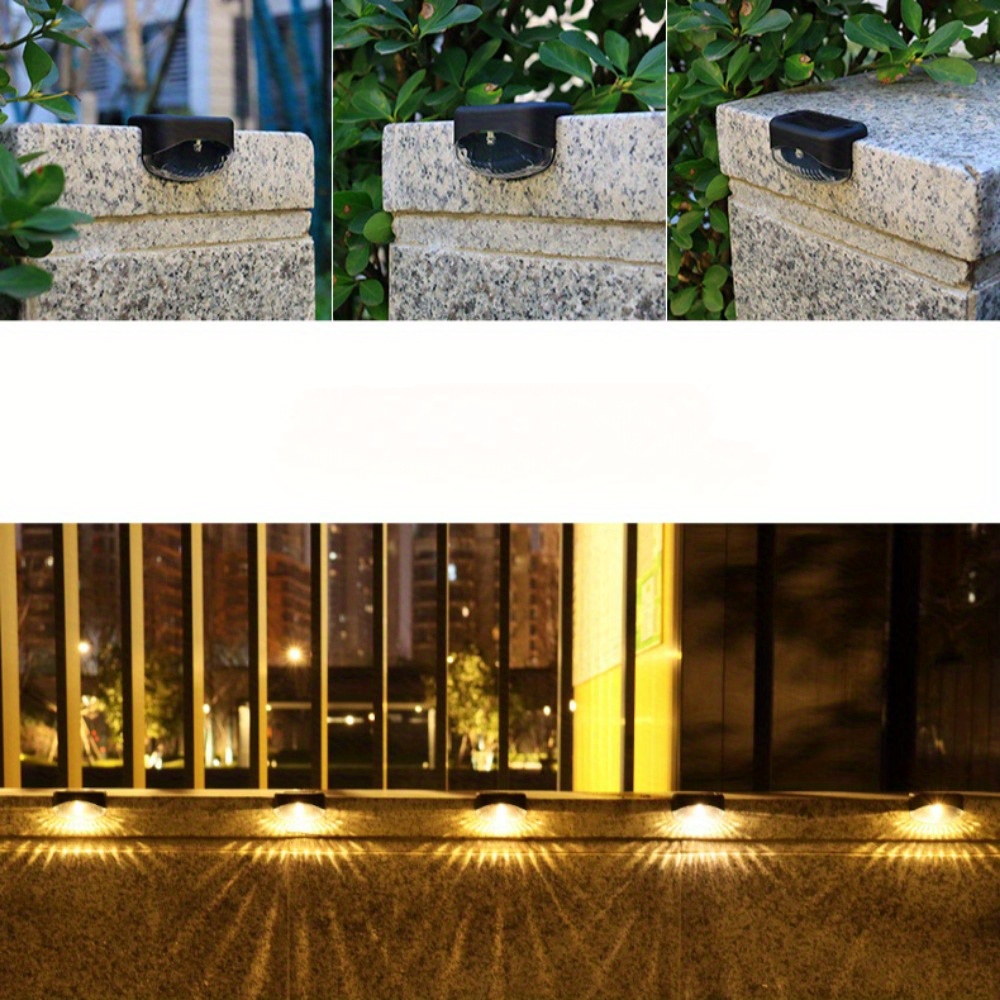 VOLISUN Outdoor Stair Lights 8 Pack, Solar Step Lights Waterproof IP67, 80 Lumen, Led Lights Outdoor For Garden, Backyard Stair, Staircase, Front Step, Front Porch And Deck (Warm White