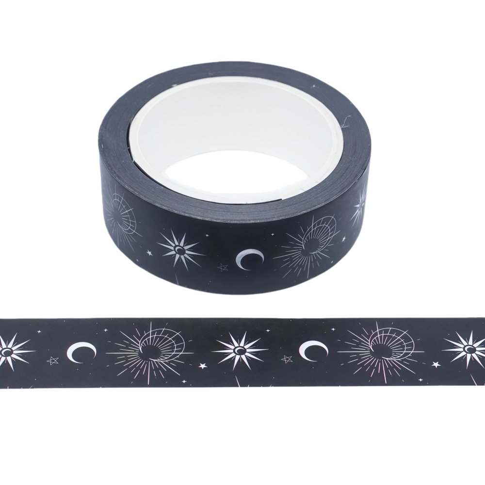 TEMU 1pc Ruban Washi Facile à Découper Étoiles et Lune pour Décoration de Journal / Ruban Polyvalent pour DIY et Loisirs Créatifs