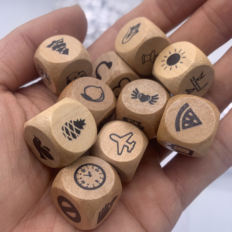 Un Juego de 10 Dados para Contar Historias con Bolsa de Cordón