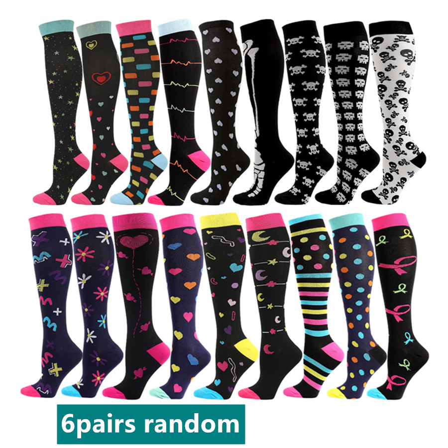 TEMU 6pairs Random Men Women Compression Socks Sport Cycling Running Yoga Football Basketball Hiking Tennis Skateboard Exercise Athletic Socks For