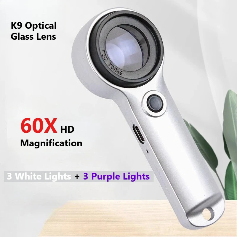 60X Full Metal Illuminated Jewelry Loop Magnifier,XYK Pocket