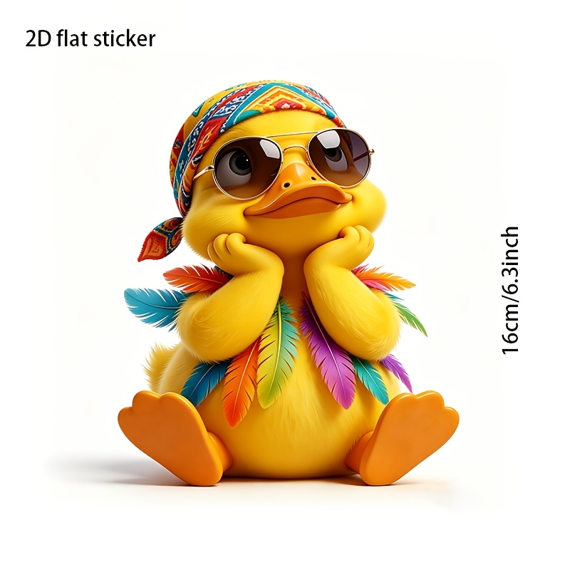 Cute Cartoon Yellow Duck Vinyl Sticker - Suitable For Cars, Trucks, Motorcycles, Windows, And Walls - Self-adhesive Sticker, Single-use - Adheres To Glass, Metal, And Ceramic Surfaces