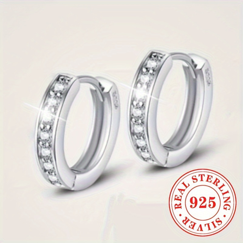 4pcs 925 sterling silver hypoallergenic ring earrings with zirconia inlaid elegant and luxurious style suitable for women engagement wedding earrings Product details 5