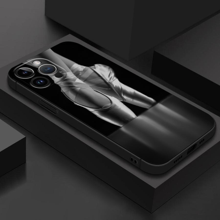 TEMU Custodia in silicone con scarpe da ballo e una ballerina, progettata per modelli di iPhone, tra cui 16, . Questa copertura posteriore mobile