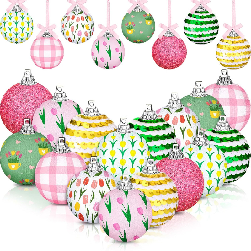 

8pcs Contemporary Hanging Ornaments, 1.57 Inch Cute Balls, No Feathers, Electricity-free, Fit For Holiday Party Favors Decor