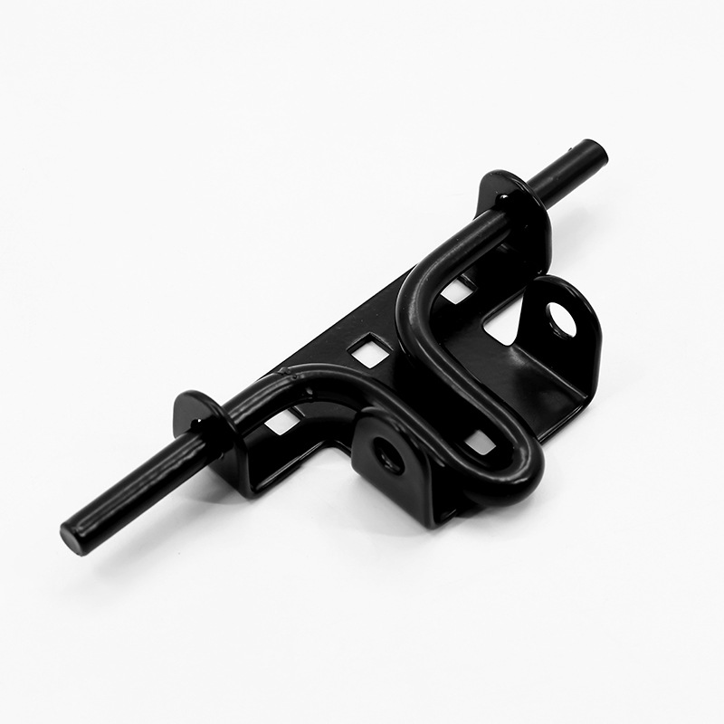 TEMU Heavy Duty Door Lock, 6.30 Inch With Keyhole For Wood Fences, Barns, And Shacks - No Batteries Required, Fence Locking Hardware | Stylish Black
