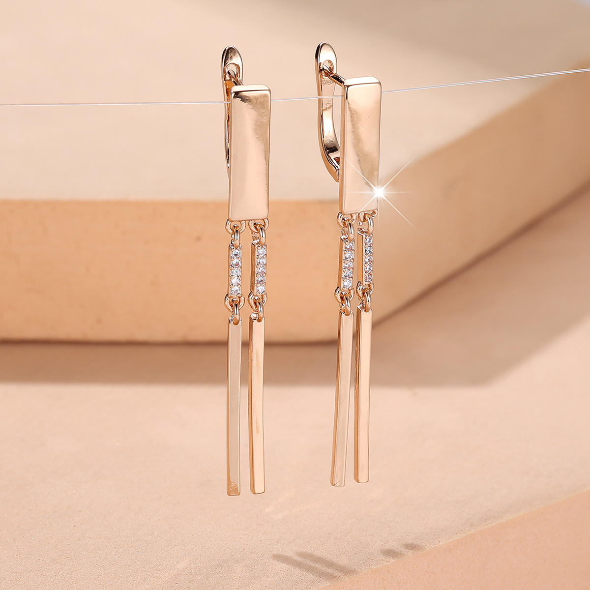 TEMU Angol 1 Pair Stick Pendant Earrings Inlaid With Sparkling Synthetic Zirconia Unisex Wear Fashion Easy Individual Exquisite Beautiful Elegant