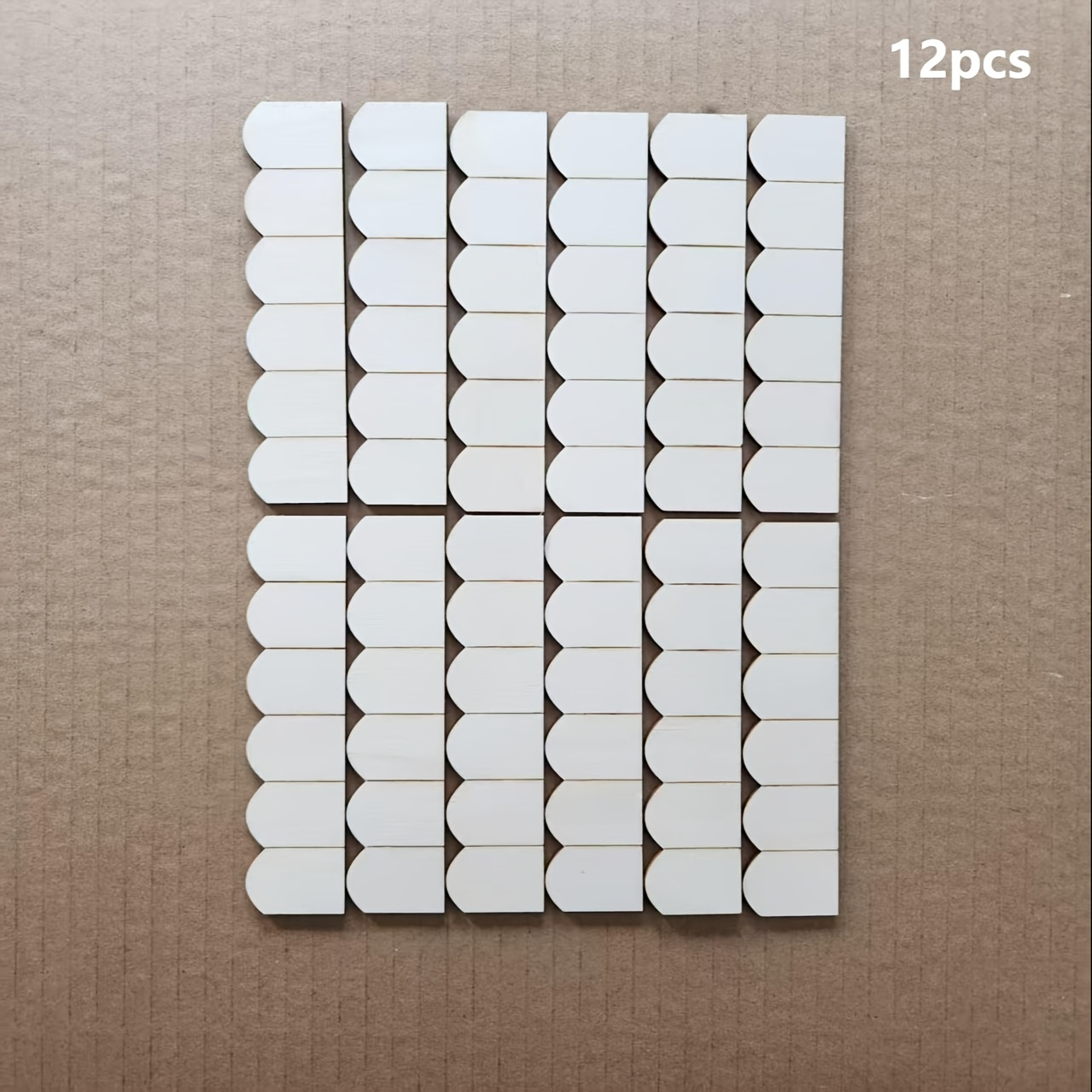 TEMU Ensemble de 12 tuiles à carène en bois non peintes, tuiles fines de paysage faites à pour , mini tuiles d'escalier pour maison de poupée,