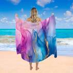 1pc bohemian chiffon beach sarong smock lightweight versatile swim cover up for women elegant translucent beach towel skirt with purple marble for and swimming