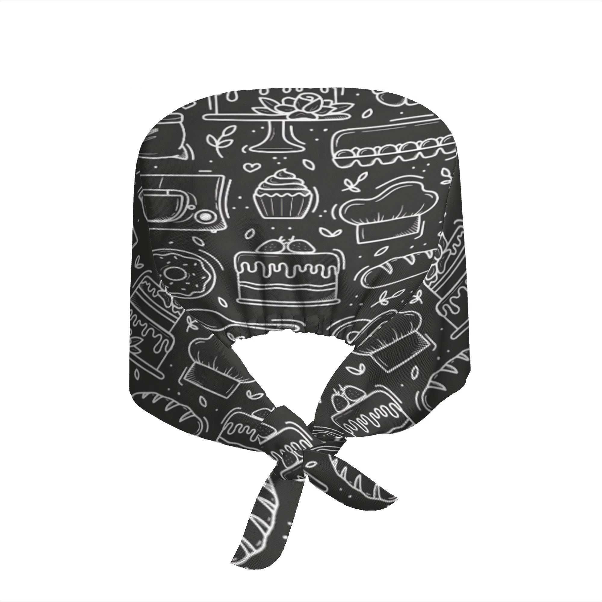 TEMU 1 Gorro de trabajo estampado elegante para panadería, pastelería, para hombres y mujeres - Gorro , y ajustable, gorro con , gorro de chef para