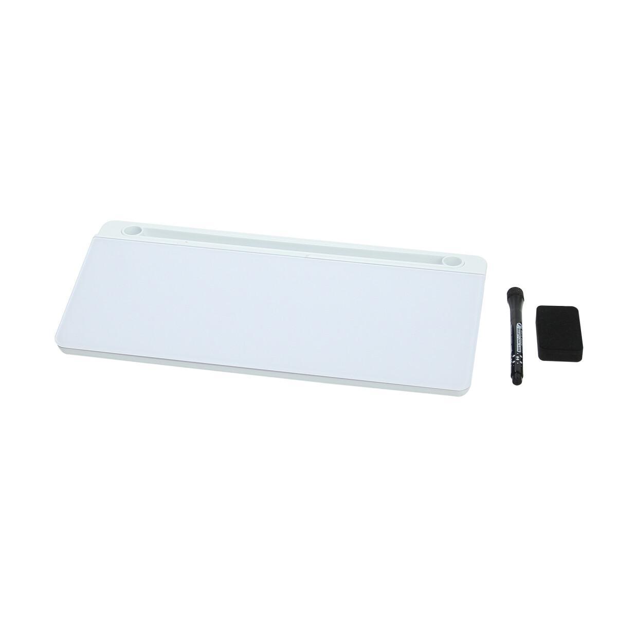 TEMU 1pc Multifunctional Whiteboard With Storage Compartments, Marker Holder & Notice Board - Tempered Glass Dry-wipe Surface Board Suitable For