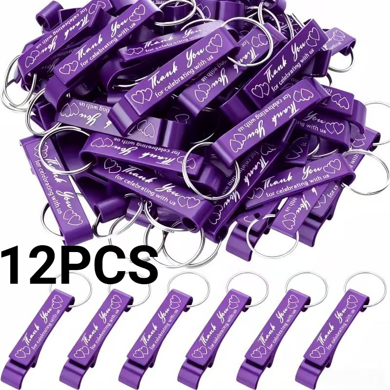 TEMU 12pcs Customizable Bottle Opener Keychain - Available For Personalized Engraving, With Multiple Color Options Selectable. Suitable For Party
