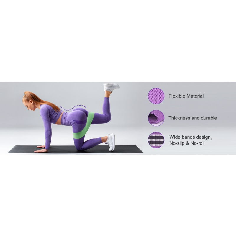 Unisex Sports Resistance Bands, 3pcs - Premium Elastic Yoga Straps for Squats, Leg and Hip Strength Training, Portable, Durable & Versatile, Beginner's Butt and Thigh Stretching Band, Pilates Elastics