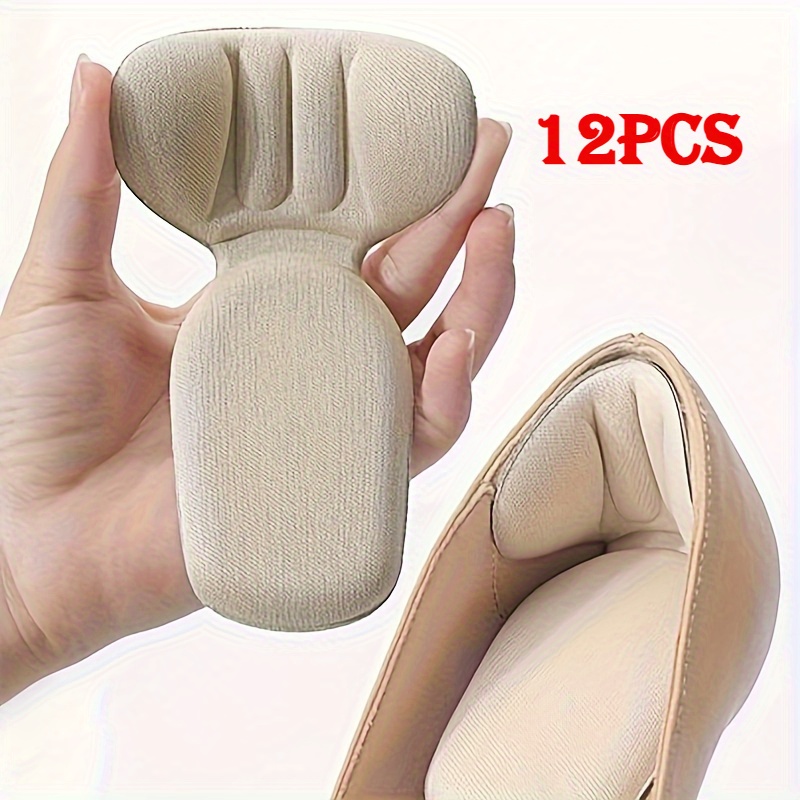 TEMU 12 piezas de almohadillas para tacones engrosadas, antideslizantes y resistentes al para tacones altos, almohadillas para redimensionar zapatos