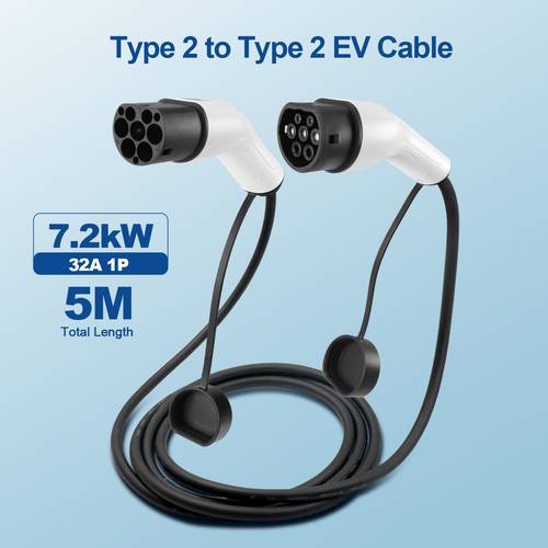 2 charging cable 3 6kw 7 2kw 11kw 22kw 16a 32a 1 5 meters mode 3 type 2 to type 2 electric vehicle charging cable with a portable bag without battery