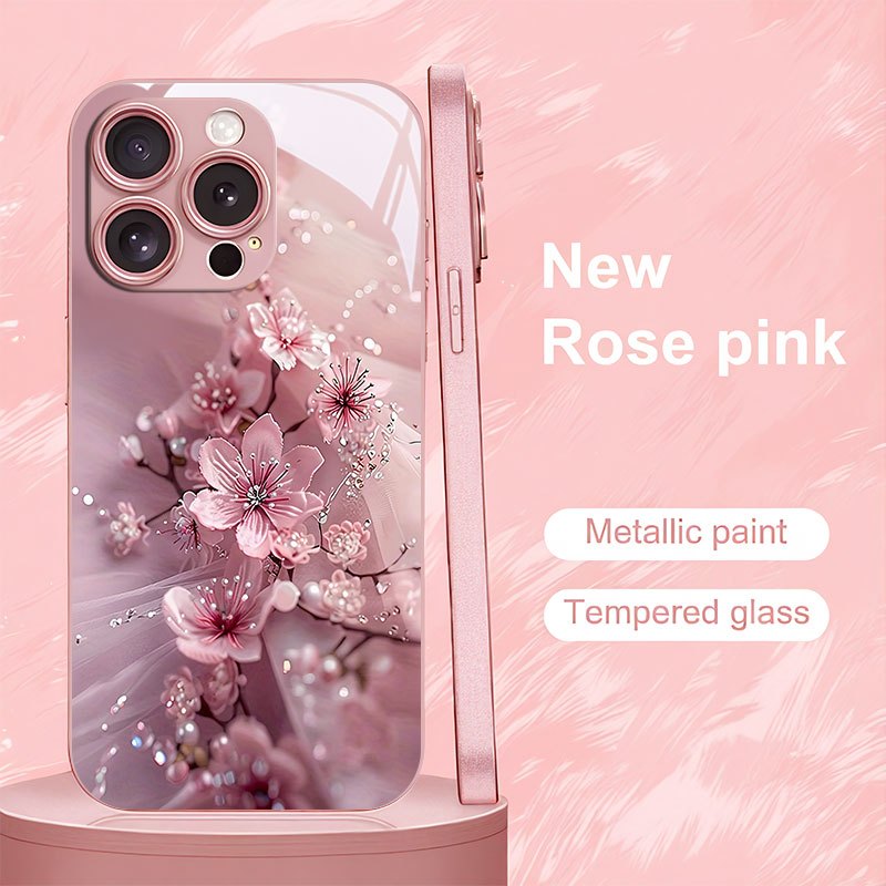 TEMU Coque de téléphone - Coque de téléphone motif rose pour Iphone 16/16Pro/16Promax/16Plus/15/15Plus/15Pro/15Promax, 14/14Plus/14Pro/14Promax,