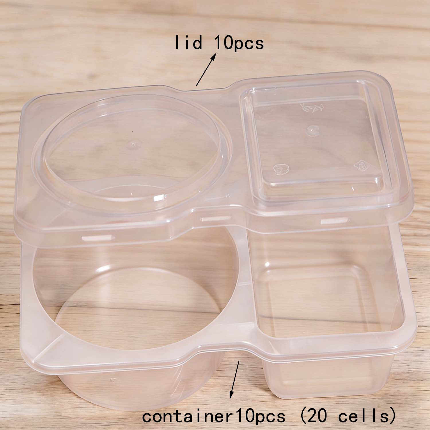 TEMU 20-160pcs Large Double/ Snack Container, Covered Double-layer Seasoning Container, Snack Storage Container, Seasoning Or Sauce Box Container,