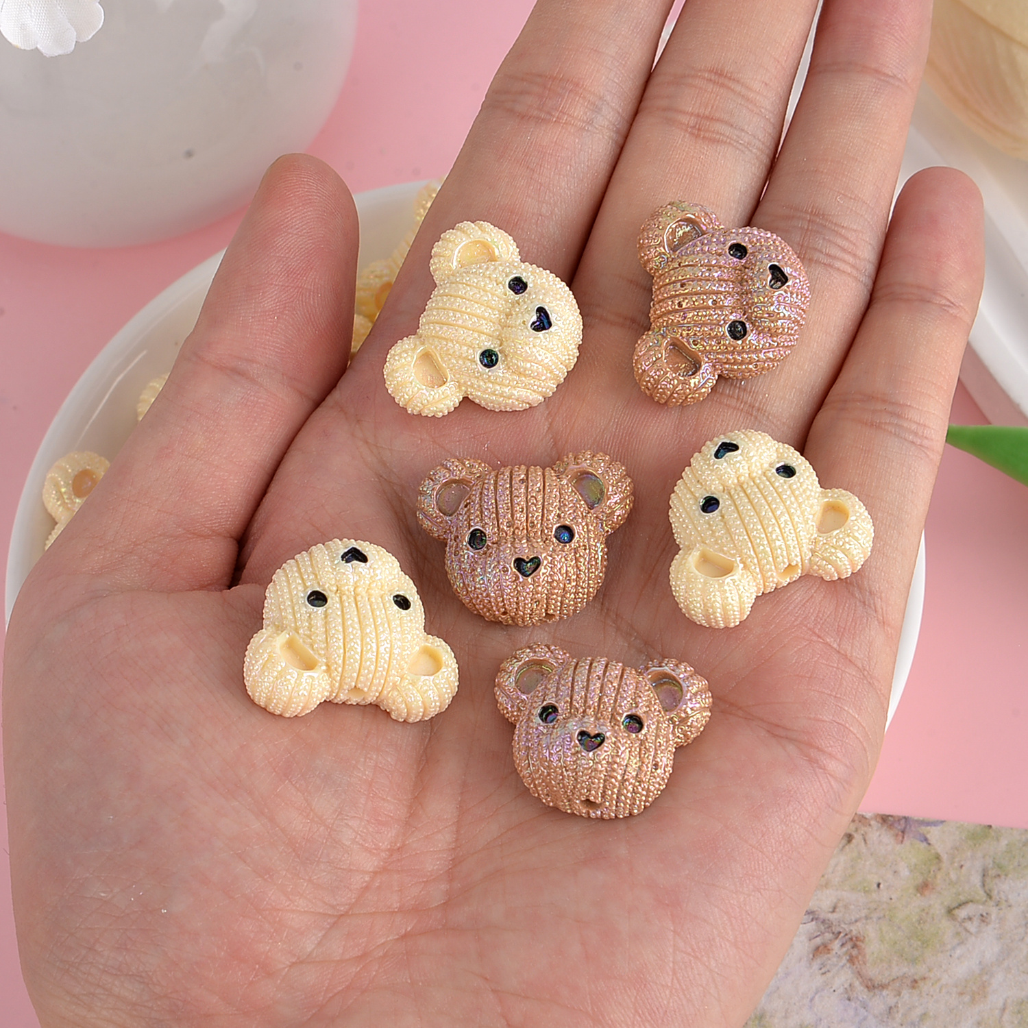 

10pcs Adorable Bear Head Acrylic Beads - , Necklaces, Bracelets, Earrings & Keychains Crafting, Efrey