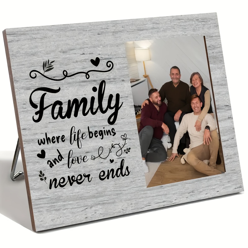 TEMU Wood Photo Frame - Horizontal Tabletop Picture Frame Suitable For Christmas, Mother's Day Gifts, -free Operation, Desktop Picture Display For